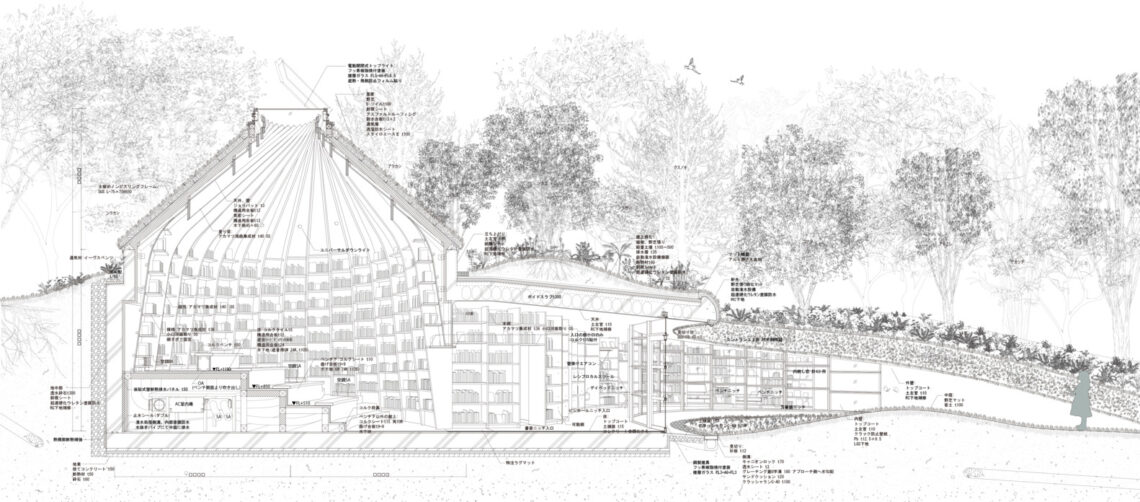 Library in the earth / hiroshi nakamura & nap