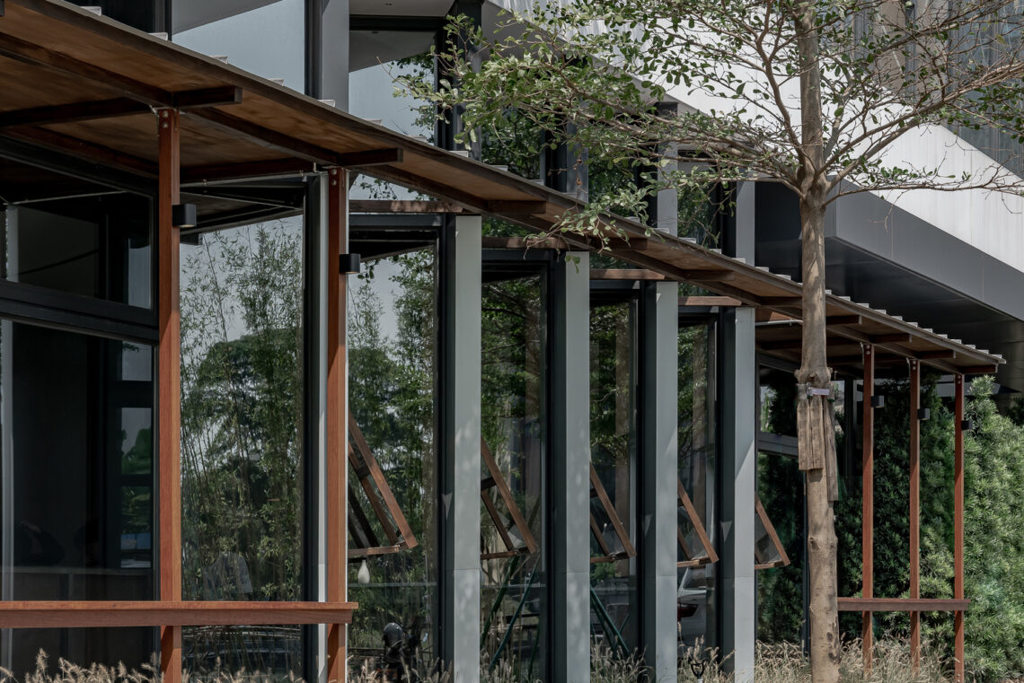 Wooden pavilion by the river - fei patisserie / neme studio architects