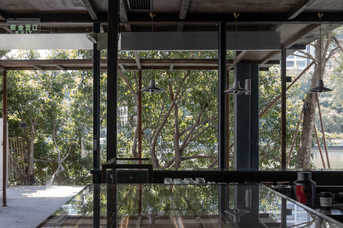 Wooden pavilion by the river - fei patisserie / neme studio architects
