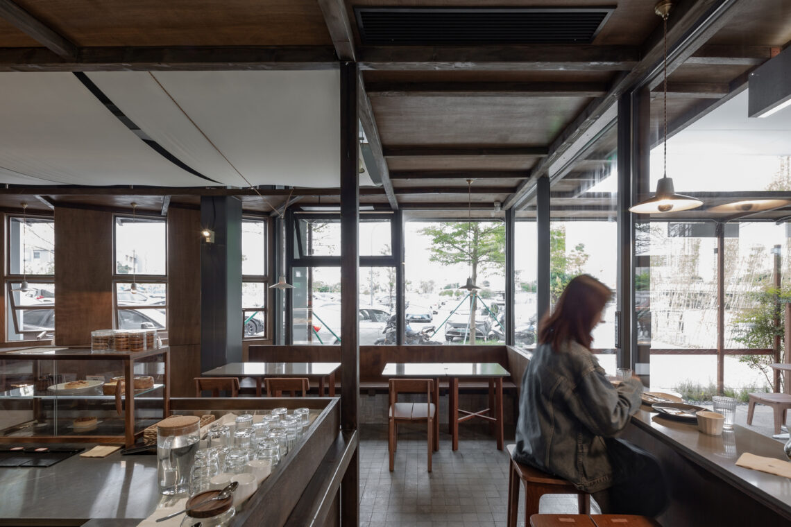 Wooden pavilion by the river - fei patisserie / neme studio architects