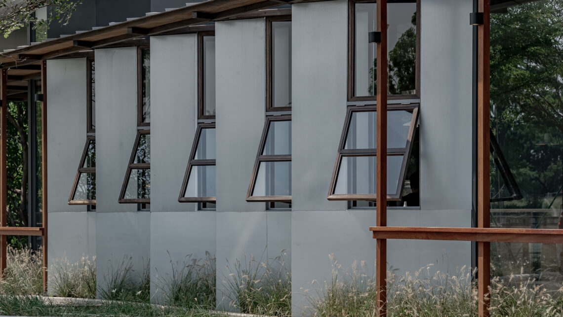 Wooden pavilion by the river - fei patisserie / neme studio architects