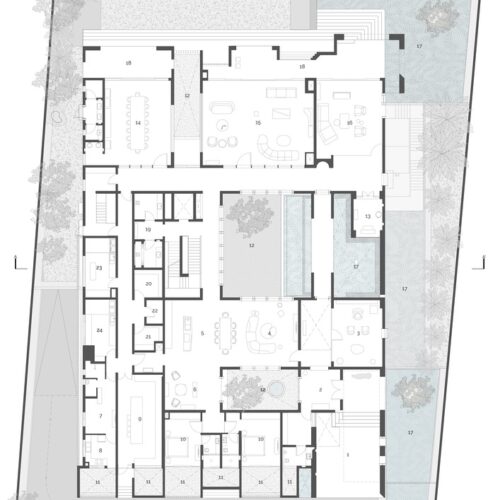 The house of courtyards / studio vdga