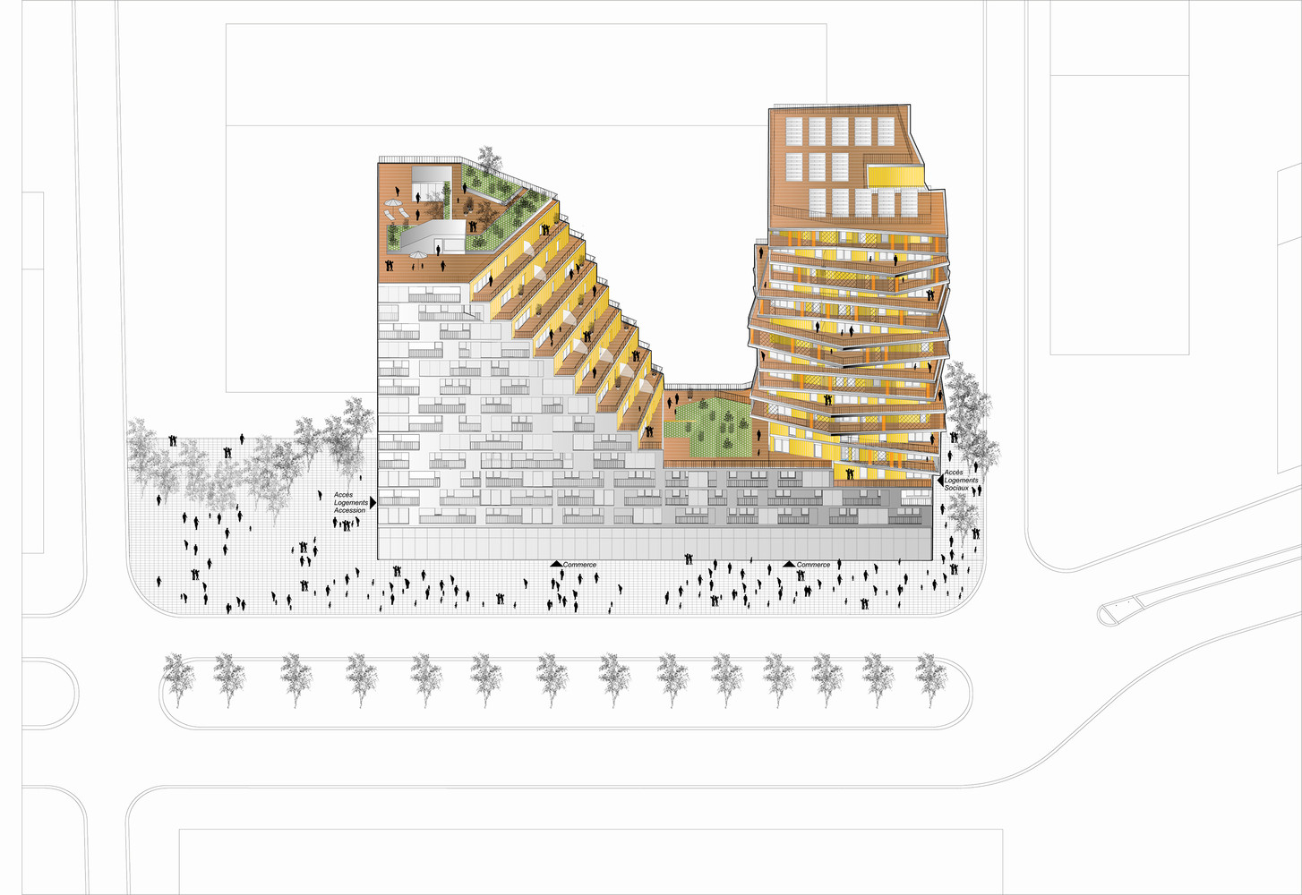Axo_Massena_Fin Housing in paris / hamonic + masson & associés + comte & vollenweider
