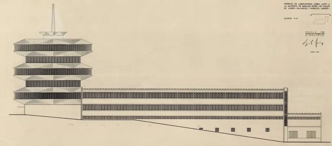 La Pagoda / Miguel Fisac | Classics On Architecture Lab 14 Building elevation, 1965 - © fundación miguel fisac
