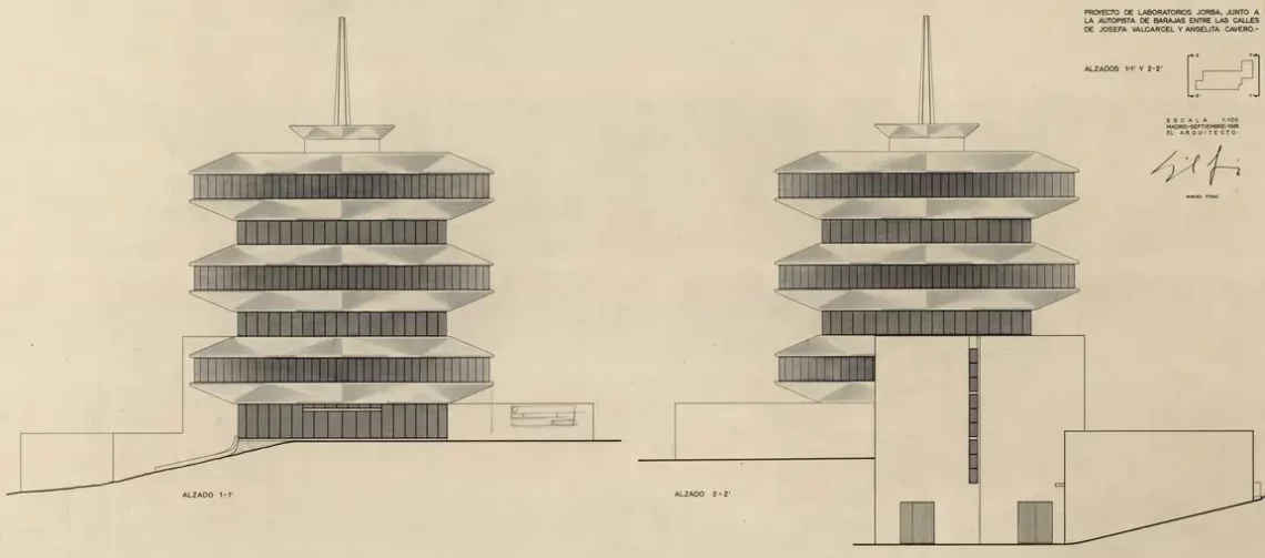 La Pagoda / Miguel Fisac | Classics On Architecture Lab 13 Building elevation, 1965 - © fundación miguel fisac