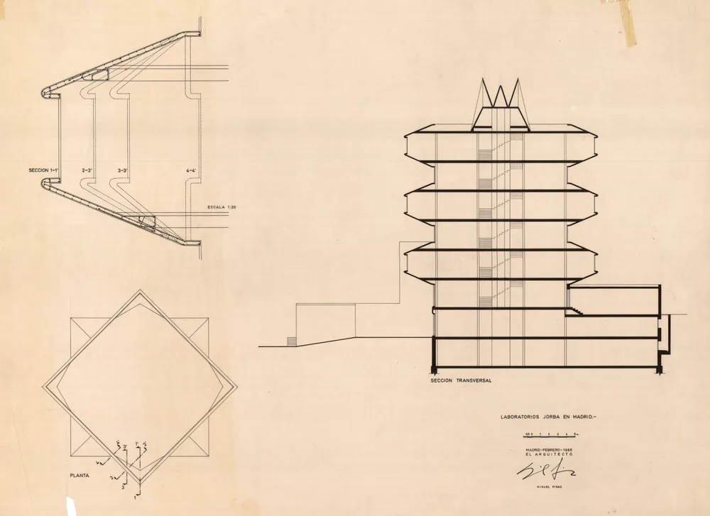 La Pagoda / Miguel Fisac | Classics On Architecture Lab 15 Tower cross section, 1965 - © fundación miguel fisac