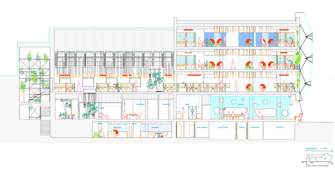 Second Home London Fields / Estudio Cano Lasso Arquitectos 70 19 seccion long 01