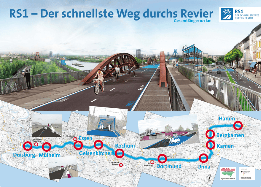 Illustration Of Germany 62-Mile Bicycle Highway Routes Germany construct 62-mile car-free bicycle highway