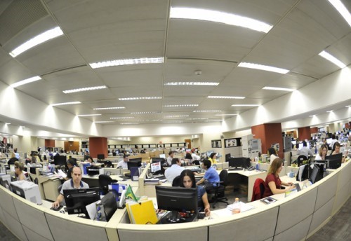 The intermediate floor of the building, where 355 people work. © everton amaro:fiesp