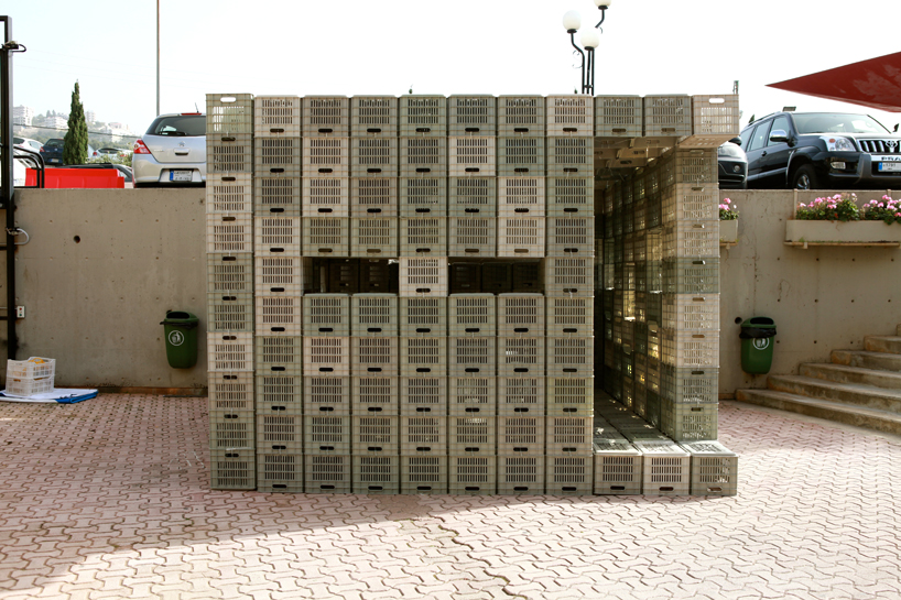Lau architecture students build emergency shelter using plastic crates and zip ties: ecs-p1