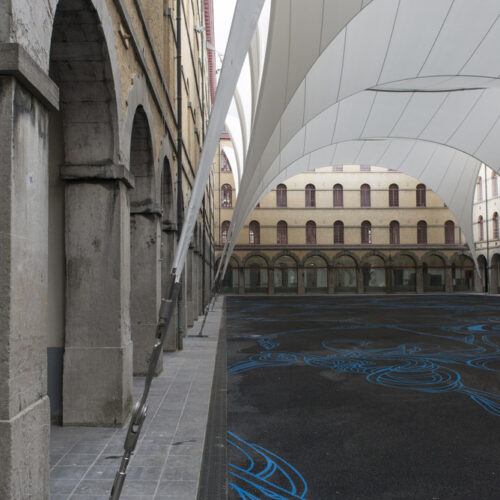 Covering of the courtyard of the carré des arts in mons / agwa + ney & partners