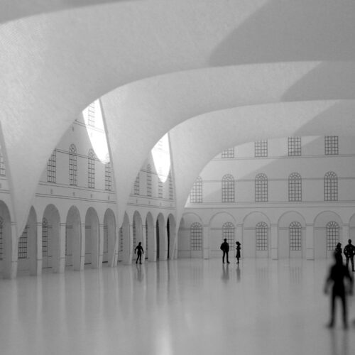 Covering of the courtyard of the carré des arts in mons / agwa + ney & partners