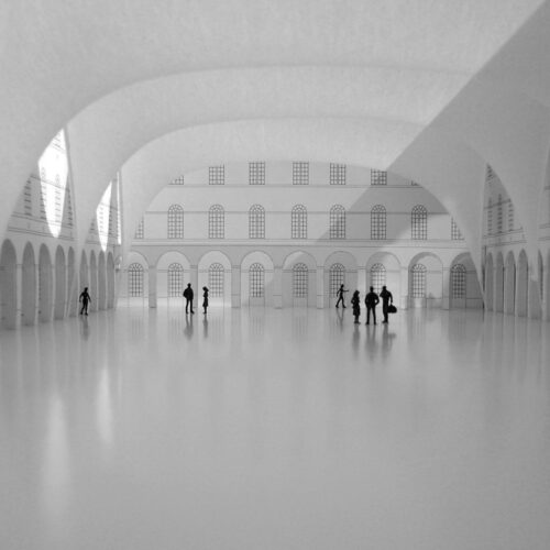 Covering of the courtyard of the carré des arts in mons / agwa + ney & partners