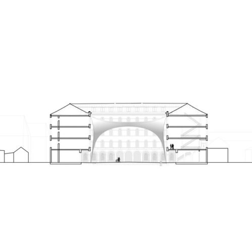 Covering of the courtyard of the carré des arts in mons / agwa + ney & partners