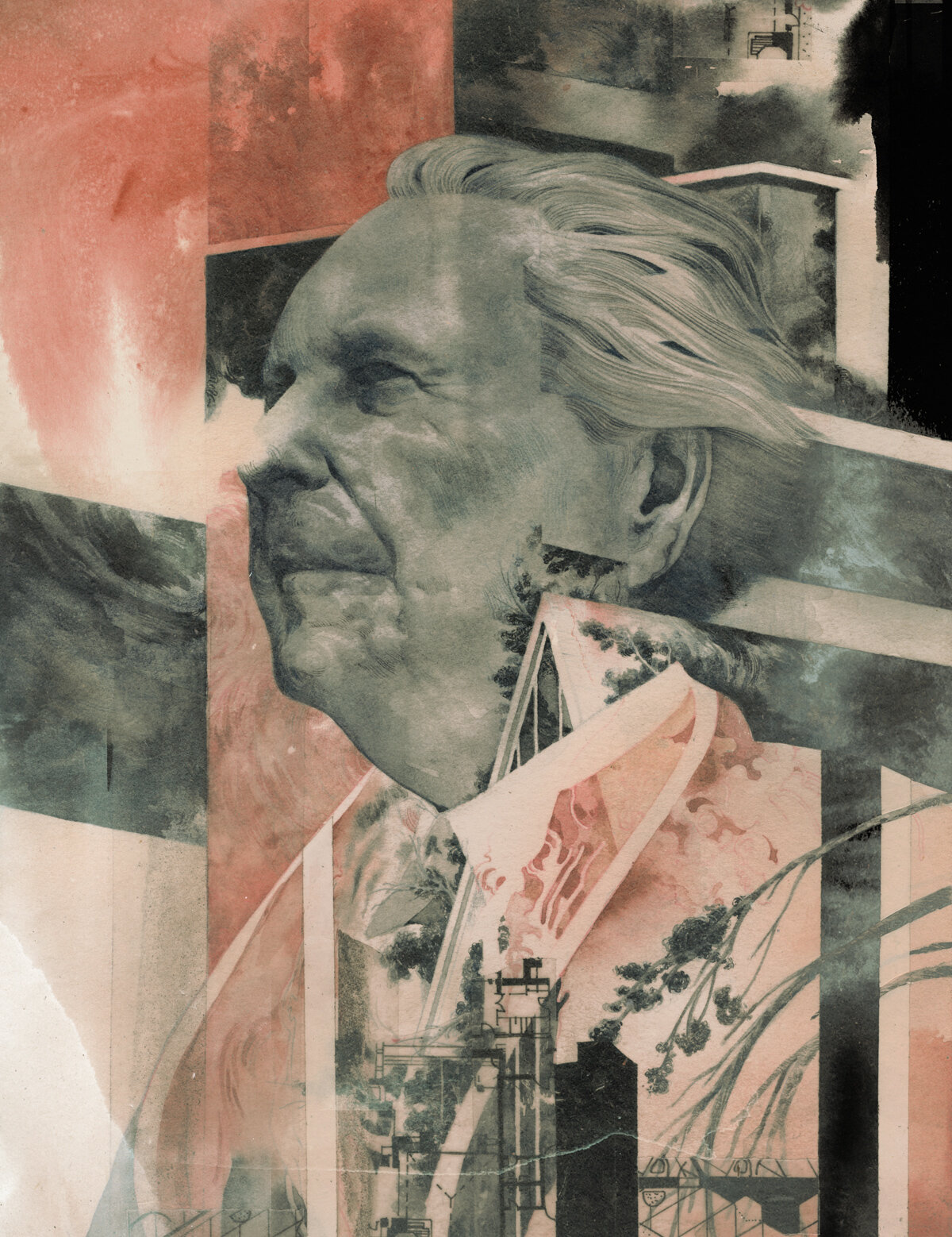 Frank lloyd wright 2014. Illustration copyright of joao ruas
