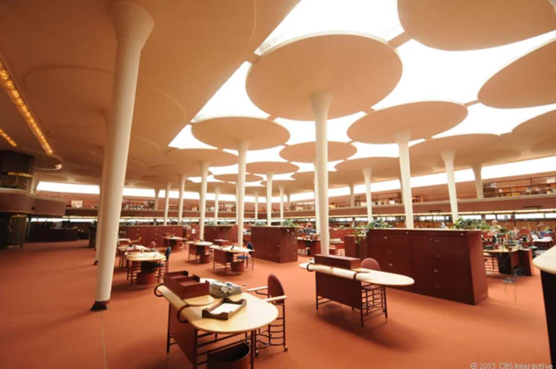 Frank Lloyd Wrightโs Architectural Mastery In Supporting 60 Tons On Lily Pad Columns At Sc Johnson Headquarters 16 Frank lloyd wright's architectural feat: supporting 60 tons on a lily pad columns at sc johnson headquarters