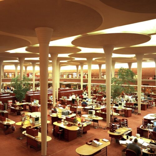 Frank Lloyd Wrightโs Architectural Mastery In Supporting 60 Tons On Lily Pad Columns At Sc Johnson Headquarters 2 Frank lloyd wright's architectural feat: supporting 60 tons on a lily pad columns at sc johnson headquarters