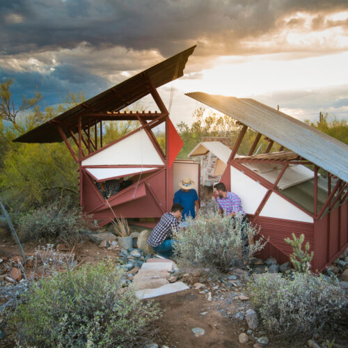 Frank Lloyd Wright Architecture School Students Build 'Survival Cabins' At Taliesin West 1 Frank lloyd wright architecture school students build 'survival cabins' at taliesin west