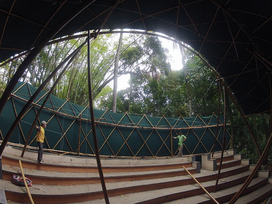 Bamboo_Active_Bending_Textile_Hybrid_Space_Structure Bamboo amphitheater space structure / bambutec design