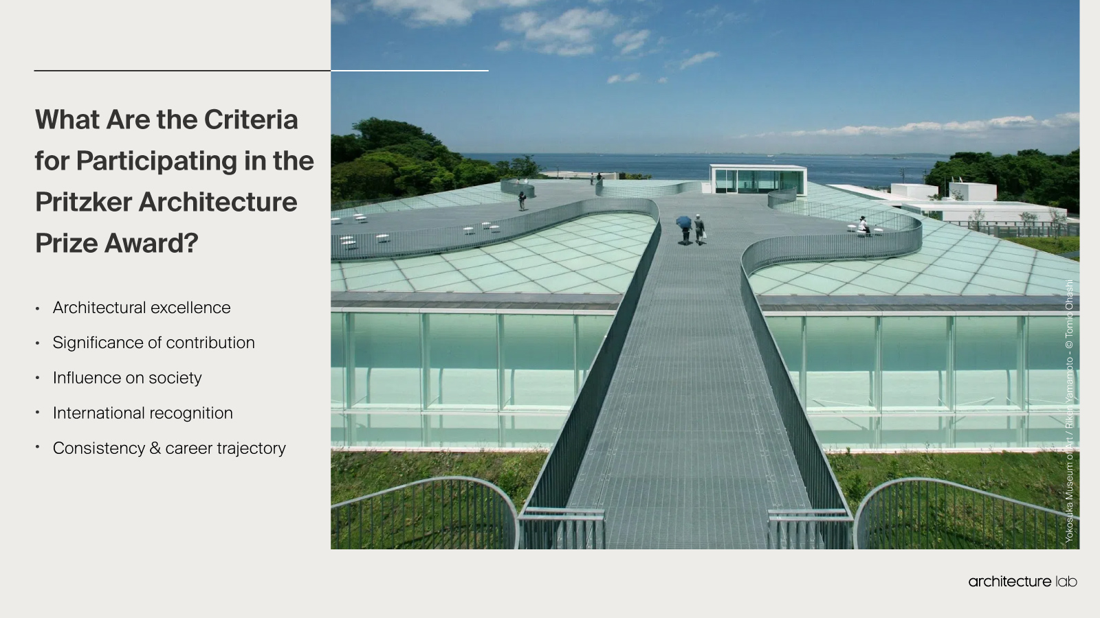 What are the criteria for participating in the pritzker architecture prize?