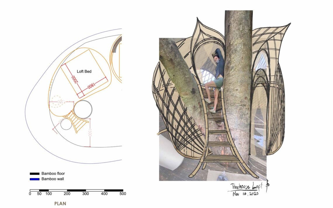 Tree house at bambu indah / ibuku