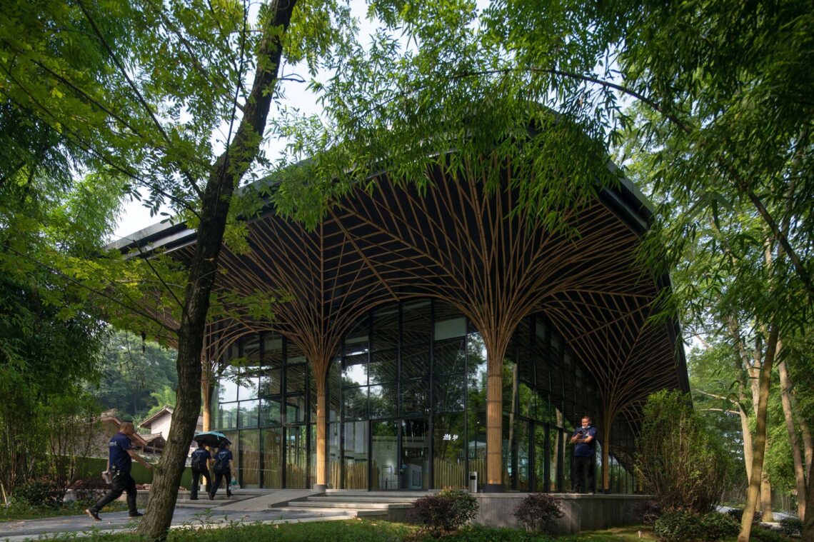 Qionglai bamboo pavilion / uno architects china