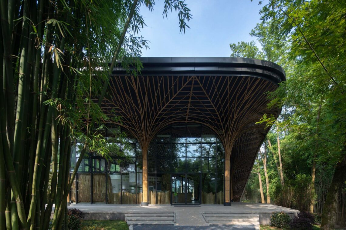 Qionglai bamboo pavilion / uno architects china