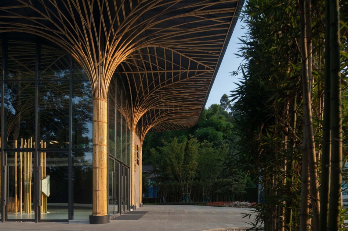 Qionglai bamboo pavilion / uno architects china
