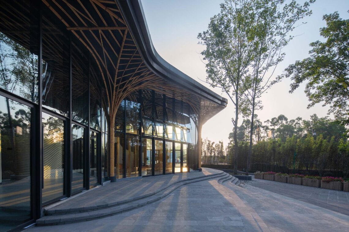 Qionglai bamboo pavilion / uno architects china