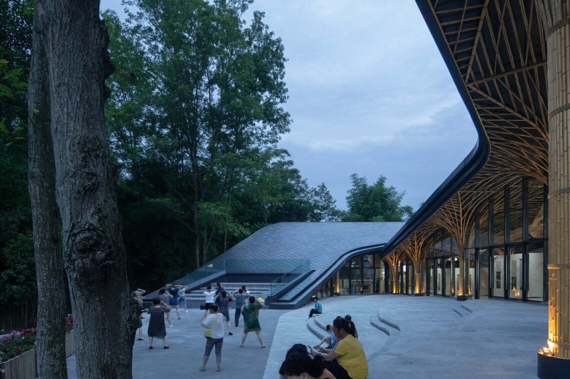 Qionglai bamboo pavilion / uno architects china
