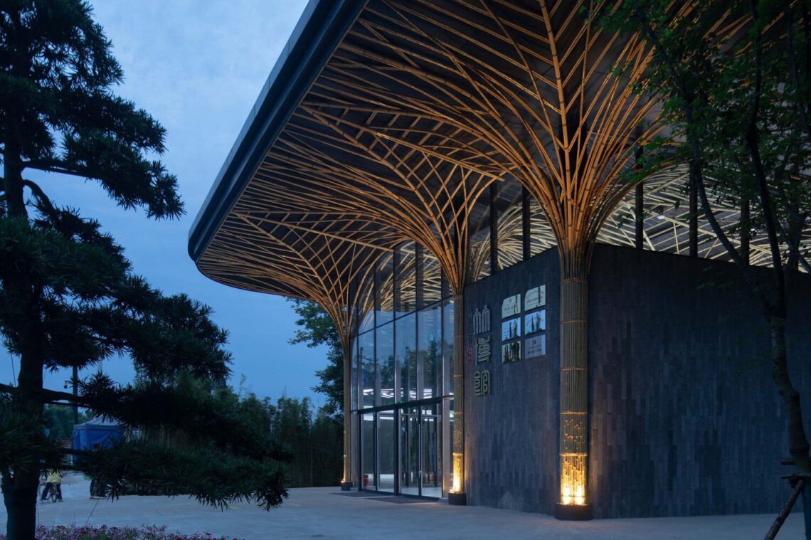 Qionglai bamboo pavilion / uno architects china