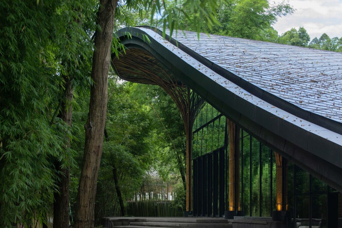 Qionglai bamboo pavilion / uno architects china