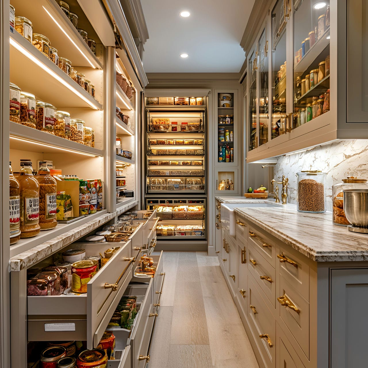 20 Best Kitchen Ideas And How To Design One Yourself! 290 11. Walk-in pantry