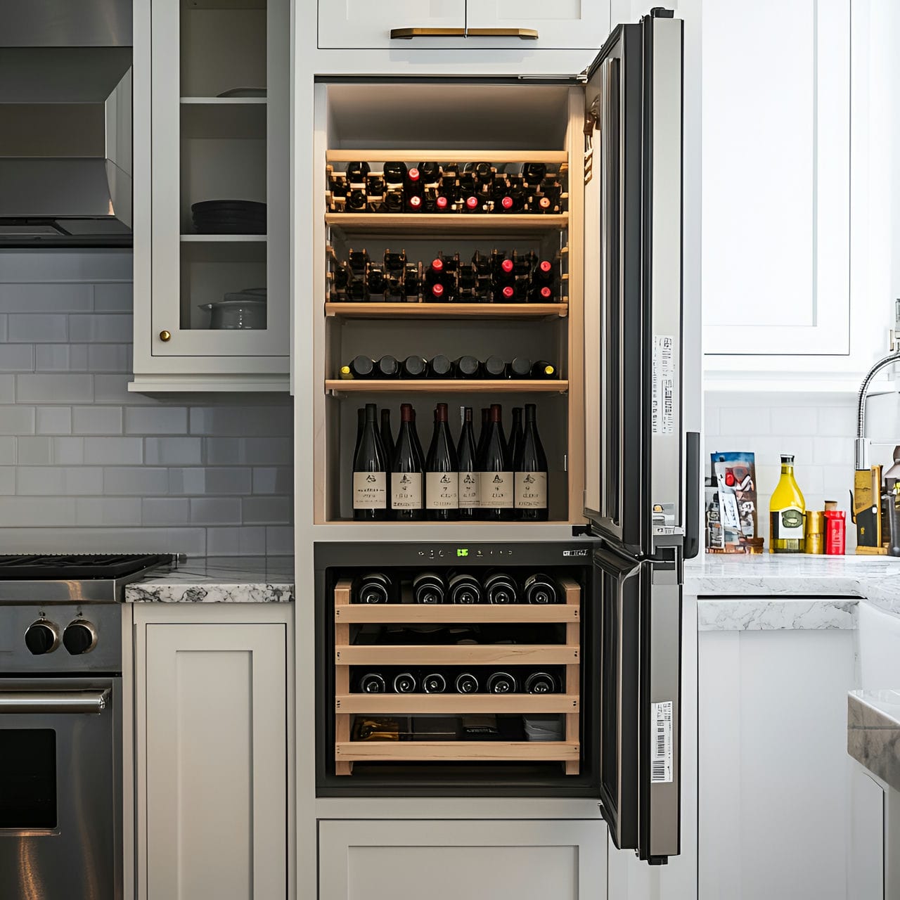 20 Best Kitchen Ideas And How To Design One Yourself! 312 13. Built-in wine refrigerator