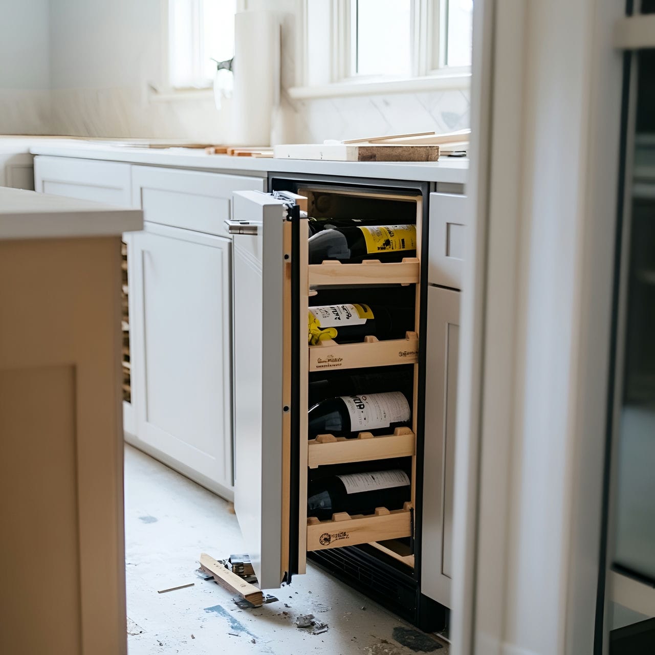 20 Best Kitchen Ideas And How To Design One Yourself! 313 13. Built-in wine refrigerator