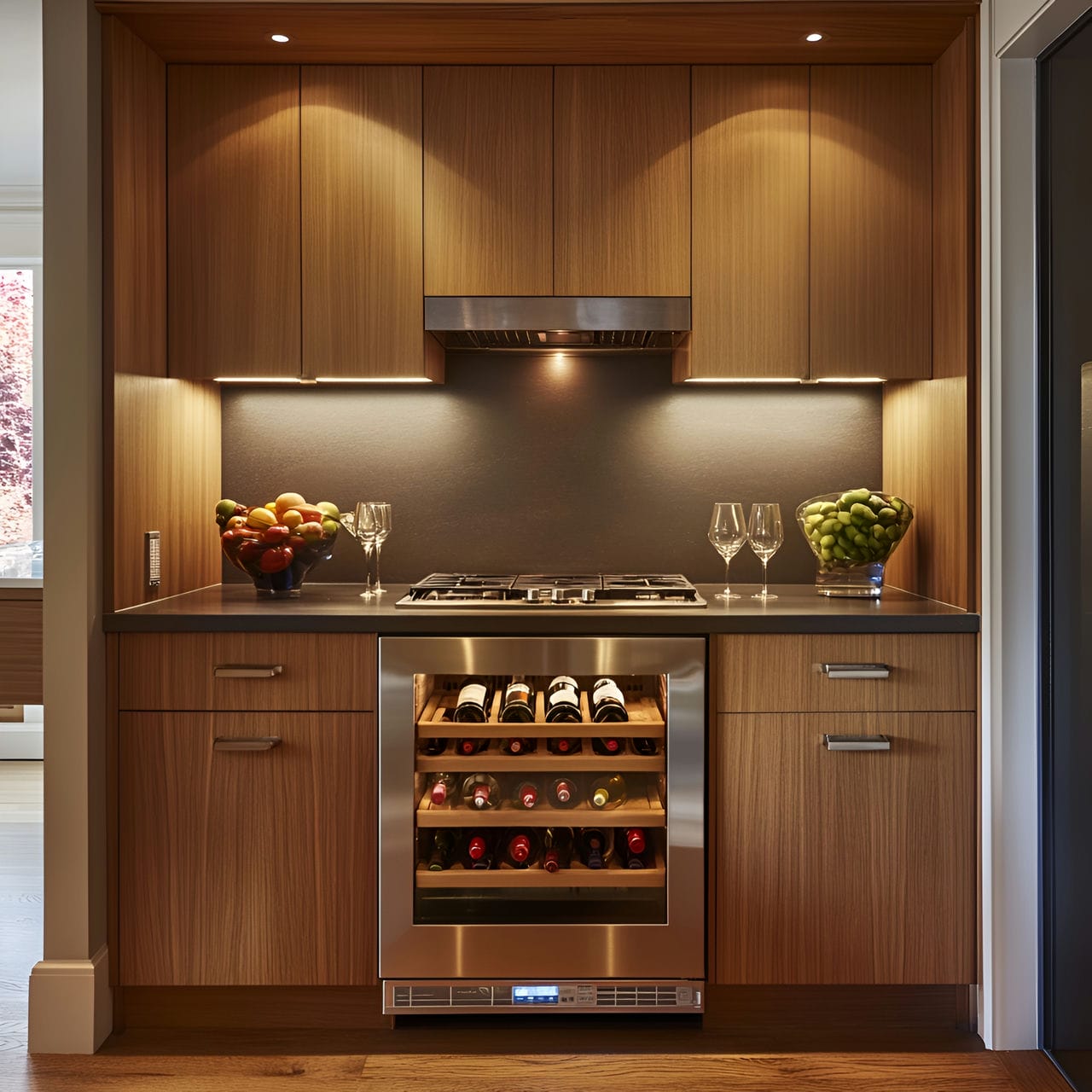 20 Best Kitchen Ideas And How To Design One Yourself! 311 13. Built-in wine refrigerator