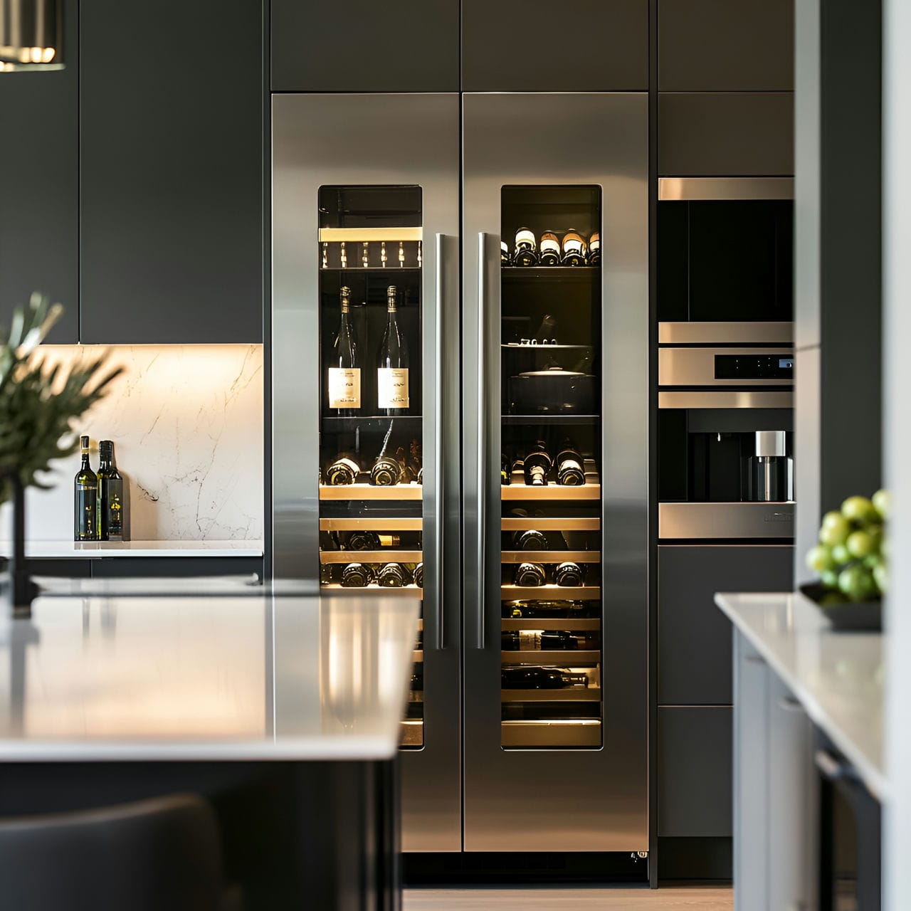 20 Best Kitchen Ideas And How To Design One Yourself! 309 13. Built-in wine refrigerator