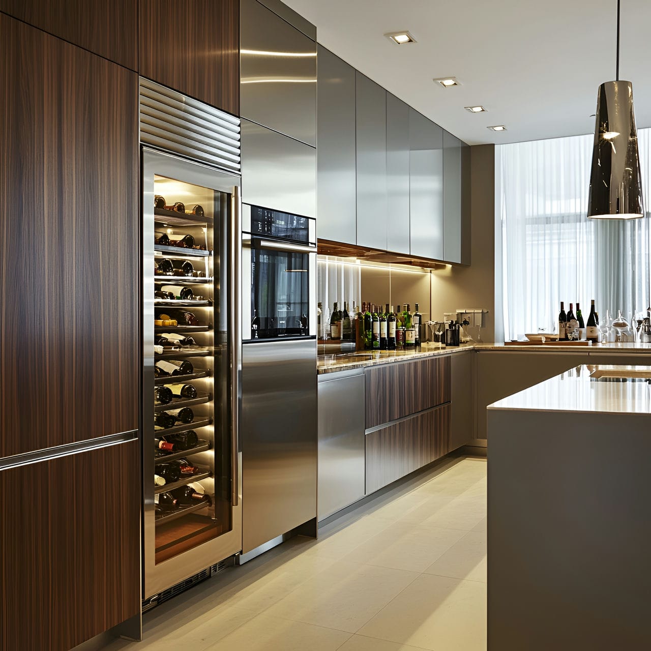 20 Best Kitchen Ideas And How To Design One Yourself! 308 13. Built-in wine refrigerator