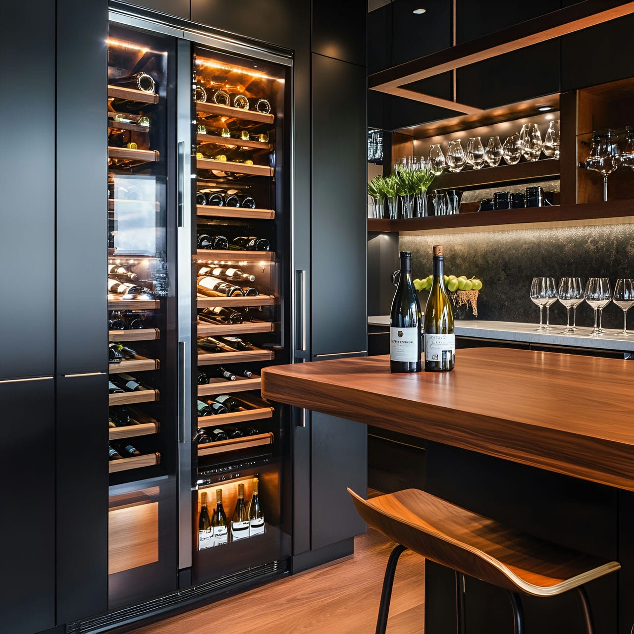 20 Best Kitchen Ideas And How To Design One Yourself! 307 13. Built-in wine refrigerator