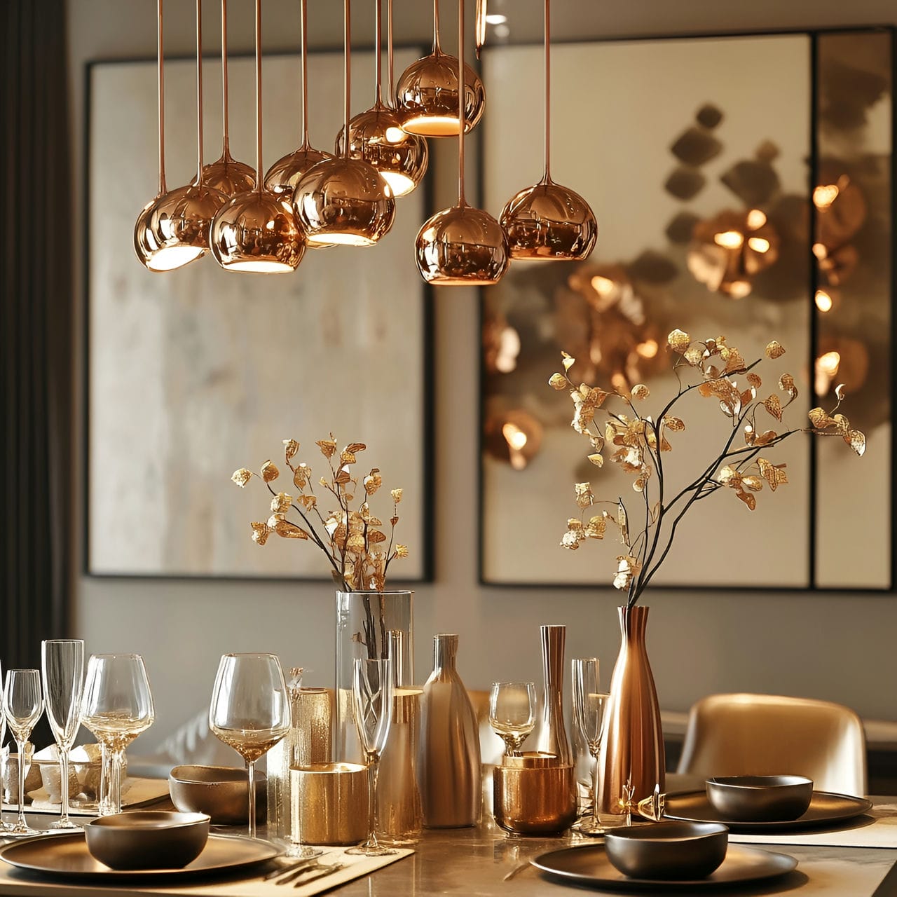 20 Best Dining Room Ideas And How To Design One Yourself! 300 14. Metallic accentsย
