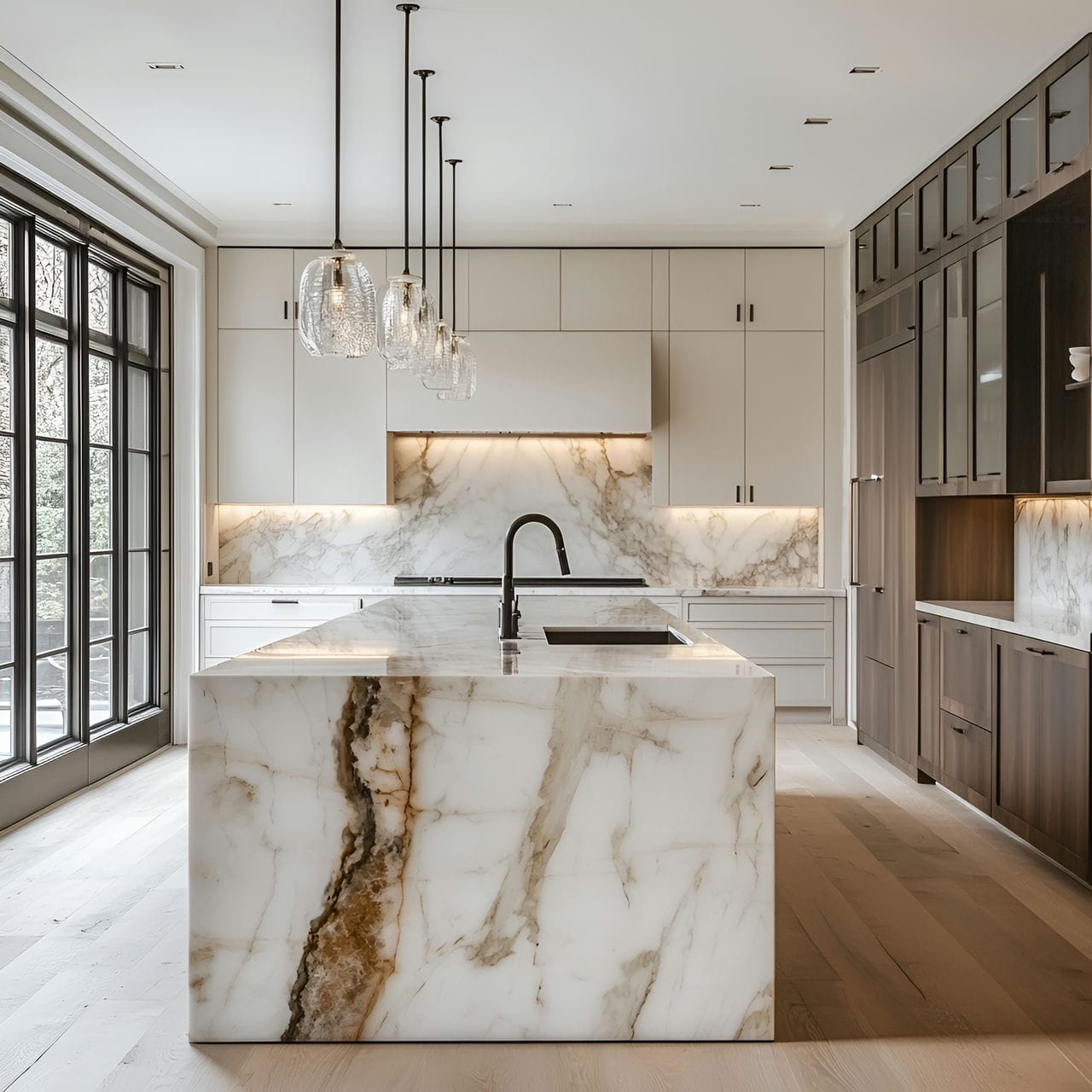 20 Best Kitchen Ideas And How To Design One Yourself! 332 15. Waterfall countertop