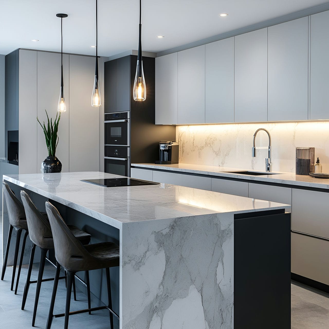 20 Best Kitchen Ideas And How To Design One Yourself! 329 15. Waterfall countertop