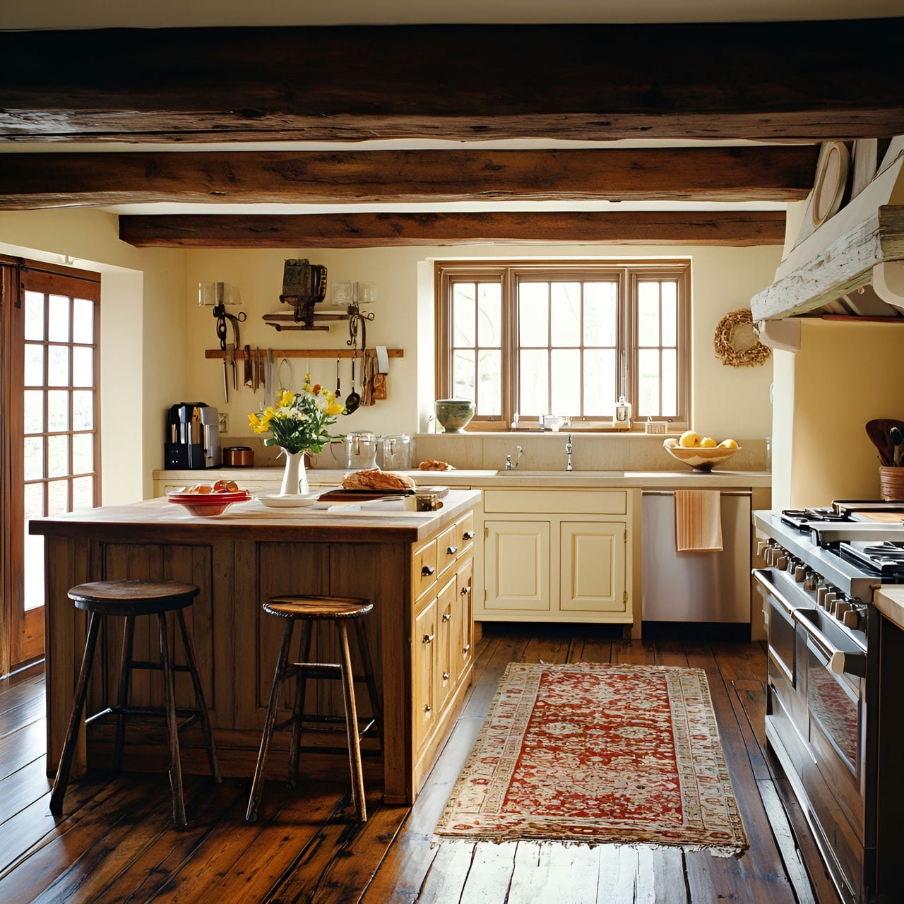 20 Best Kitchen Ideas And How To Design One Yourself! 334 16. Exposed wood beams