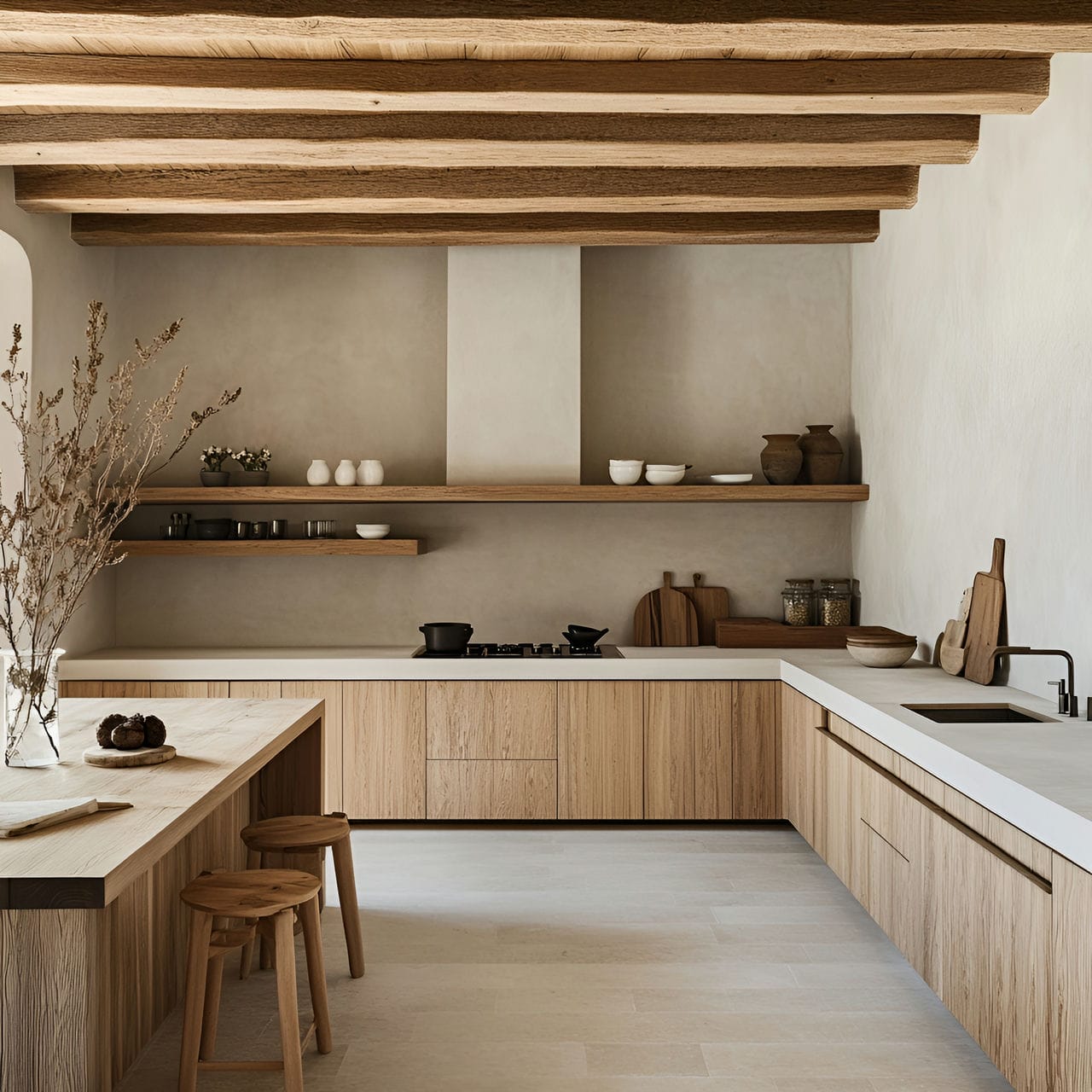 20 Best Kitchen Ideas And How To Design One Yourself! 336 16. Exposed wood beams