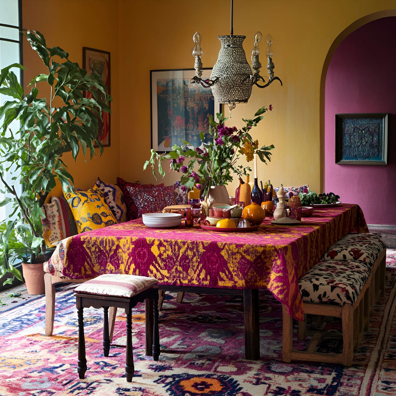 20 Best Dining Room Ideas And How To Design One Yourself! 338 18. Bold color accentsย