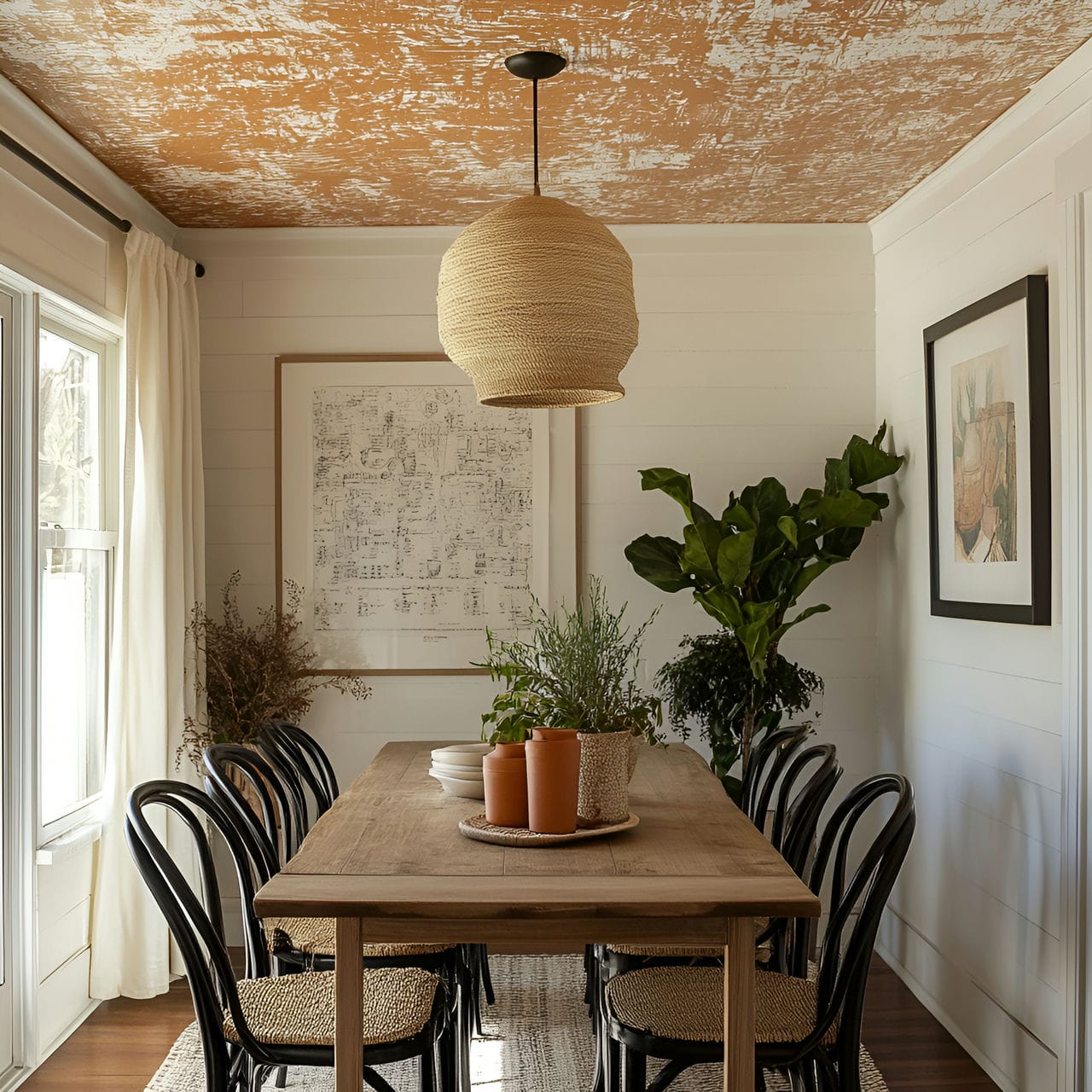20 Best Dining Room Ideas And How To Design One Yourself! 353 19. Textured ceiling