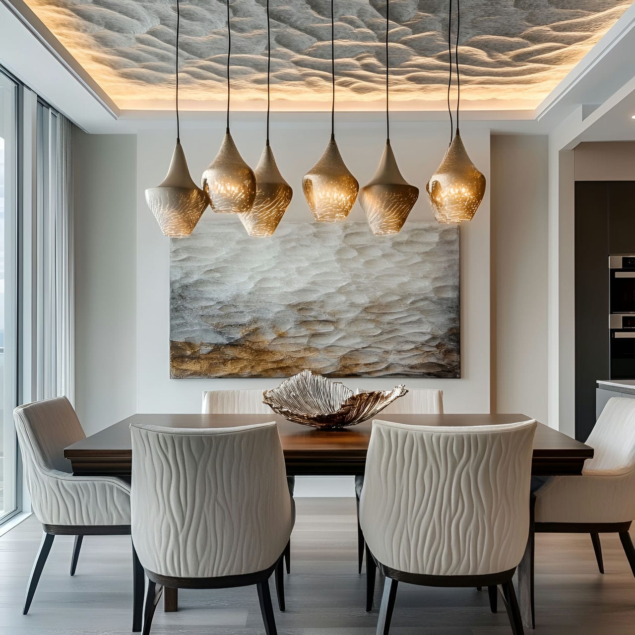 20 Best Dining Room Ideas And How To Design One Yourself! 357 19. Textured ceiling