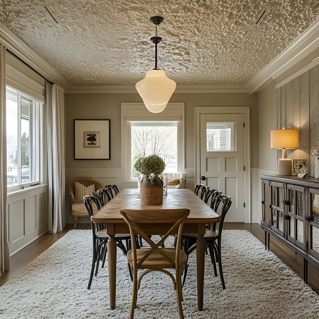20 Best Dining Room Ideas And How To Design One Yourself! 355 19. Textured ceiling