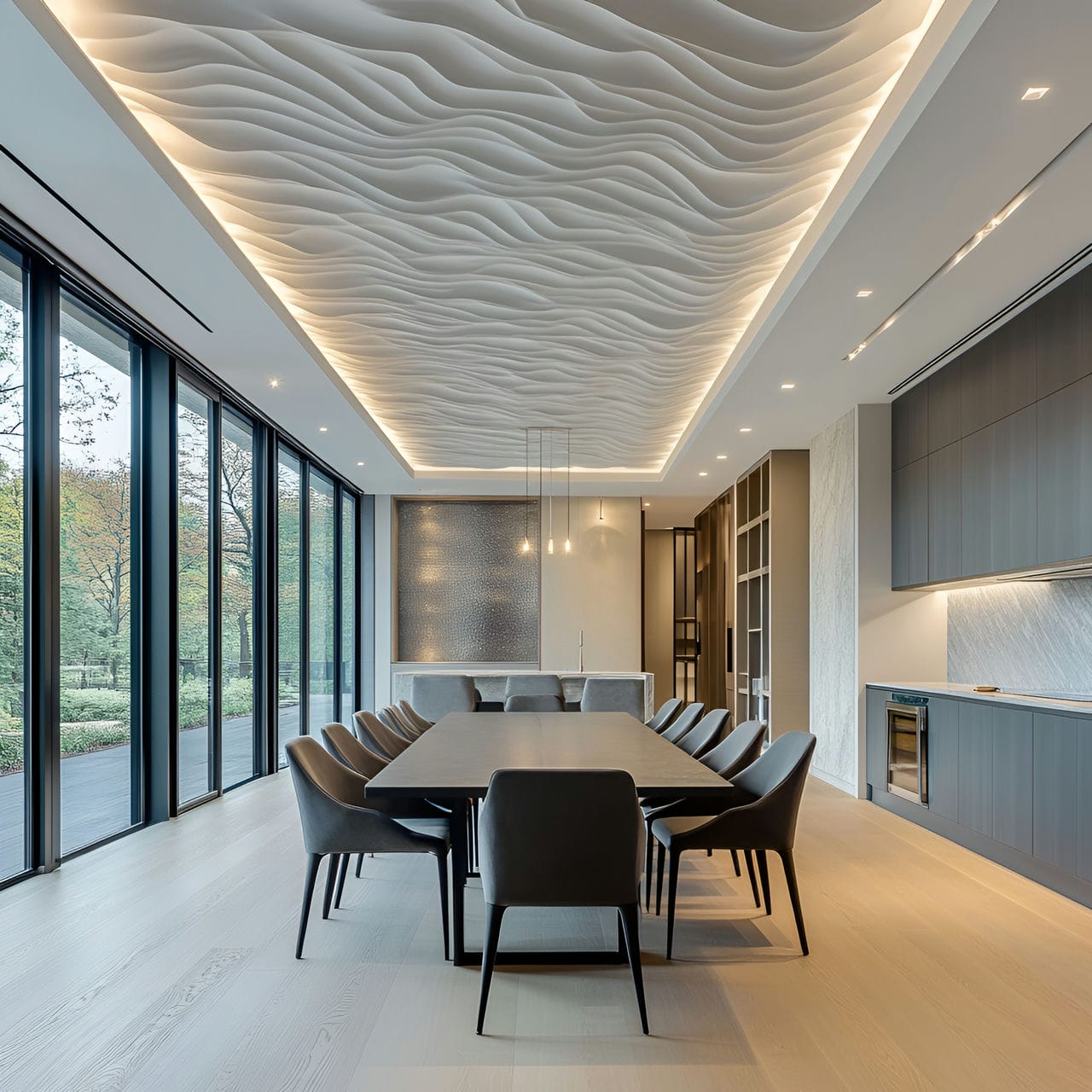 20 Best Dining Room Ideas And How To Design One Yourself! 349 19. Textured ceiling