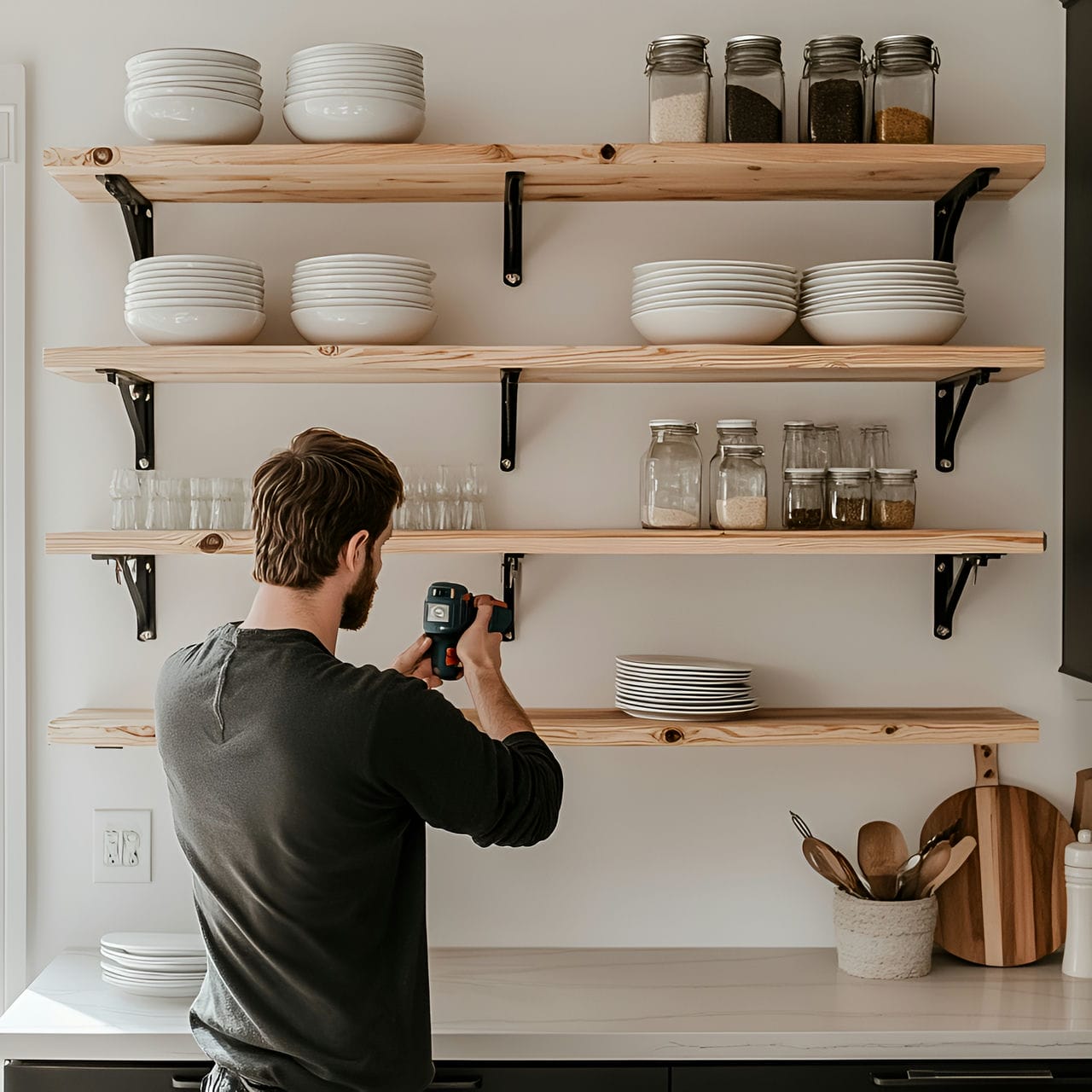 20 Best Kitchen Ideas And How To Design One Yourself! 377 1. Open shelving